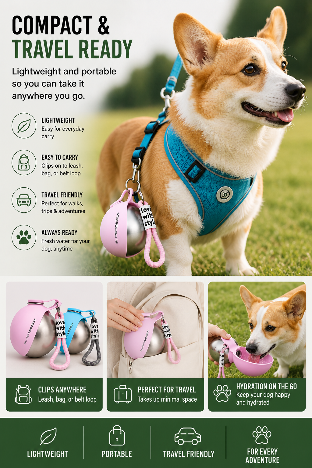 Homie PawSip Travel Bottle