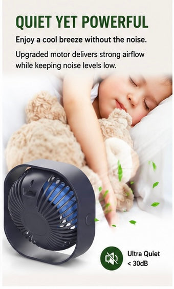 Homie BreezeGo Portable Rechargeable Desk Fan