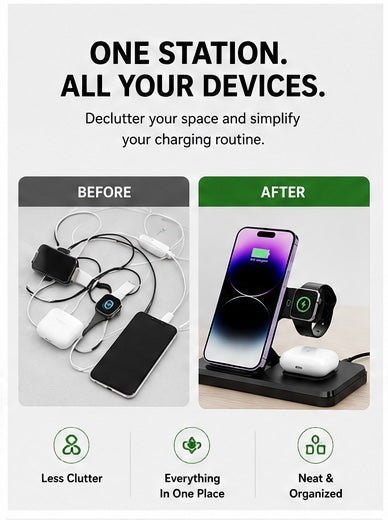 Homie ChargeHub 3-in-1 Wireless Charging Station